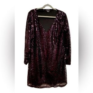 City Chic Brand black dress with dark navy/purple toned sequins